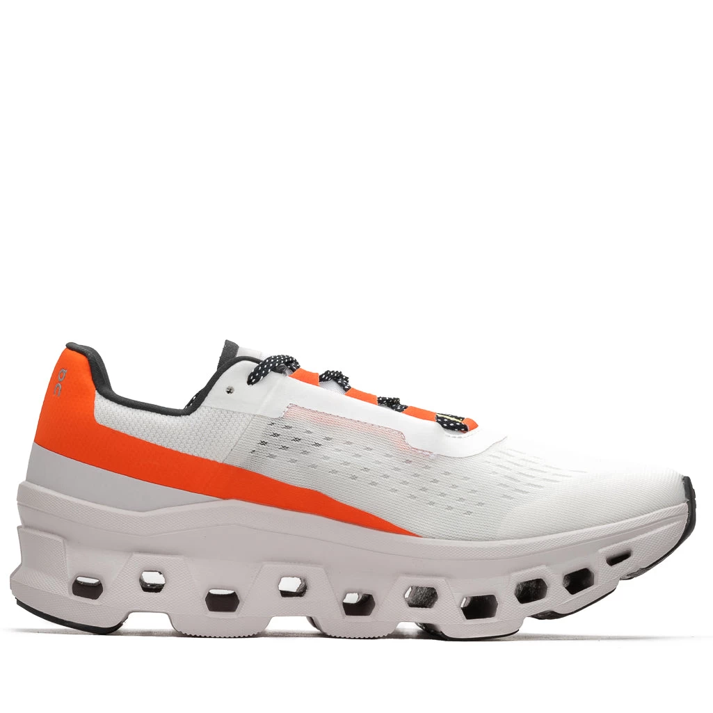 On Cloudmonster - Undyed White/Flame 4 On Cloudmonster - Undyed White/Flame - Image 2