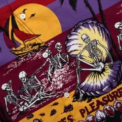 Pleasures Beach Button Down - Burgundy -Fashion clothing Sneaker Politics PLEASURES CUTANDSEW SUMMER23 131 112375 2