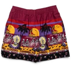 Pleasures Beach Short - Burgundy