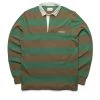 Politics L/S Rugby Shirt - Green/Brown -Fashion clothing Sneaker Politics POLITICS AUGUST23 RUGBYSHIRTSTRIPED 1