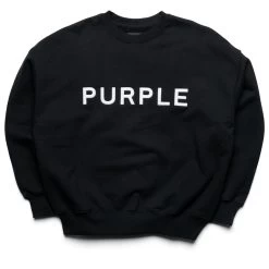 Purple Brand Wordmark Oversized Crewneck - Black