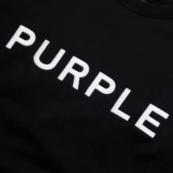 Purple Brand Wordmark Oversized Crewneck - Black -Fashion clothing Sneaker Politics PURPLE AUGUST23 131 114921 2