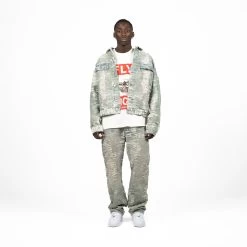 Purple Brand Oversized Jacquard Vintage Denim Jacket - Light Indigo 9 Purple Brand Oversized Jacquard Vintage Denim Jacket - Light Indigo -Fashion clothing Sneaker Politics PURPLE ONBODY 131 114909 131 114908 1