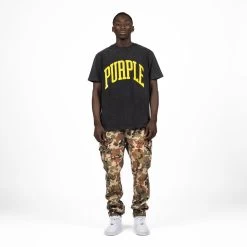 Purple Brand Collegiate Tee - Black -Fashion clothing Sneaker Politics PURPLE ONBODY 131 114919 131 112450 1
