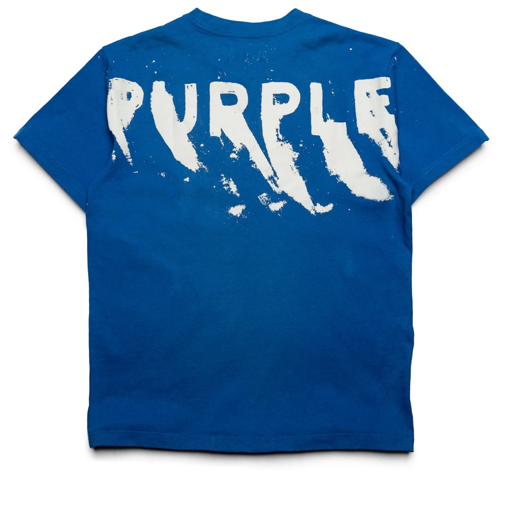 Purple Brand Painted Wordmark Tee - Blue 4 Purple Brand Painted Wordmark Tee - Blue - Image 2