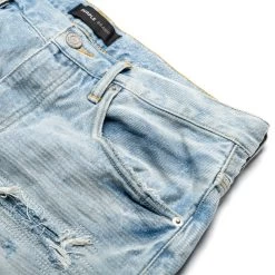 Purple Brand Relaxed Fit Quilted Denim Short - Destroy Pocket Light Indigo 8 Purple Brand Relaxed Fit Quilted Denim Short - Destroy Pocket Light Indigo -Fashion clothing Sneaker Politics PURPLE SUMMER23 131 112442 2