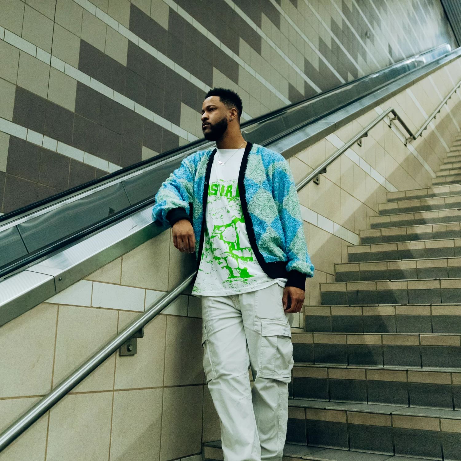 Pleasures Rev Cardigan - Aqua 8 Pleasures Rev Cardigan - Aqua - Image 6