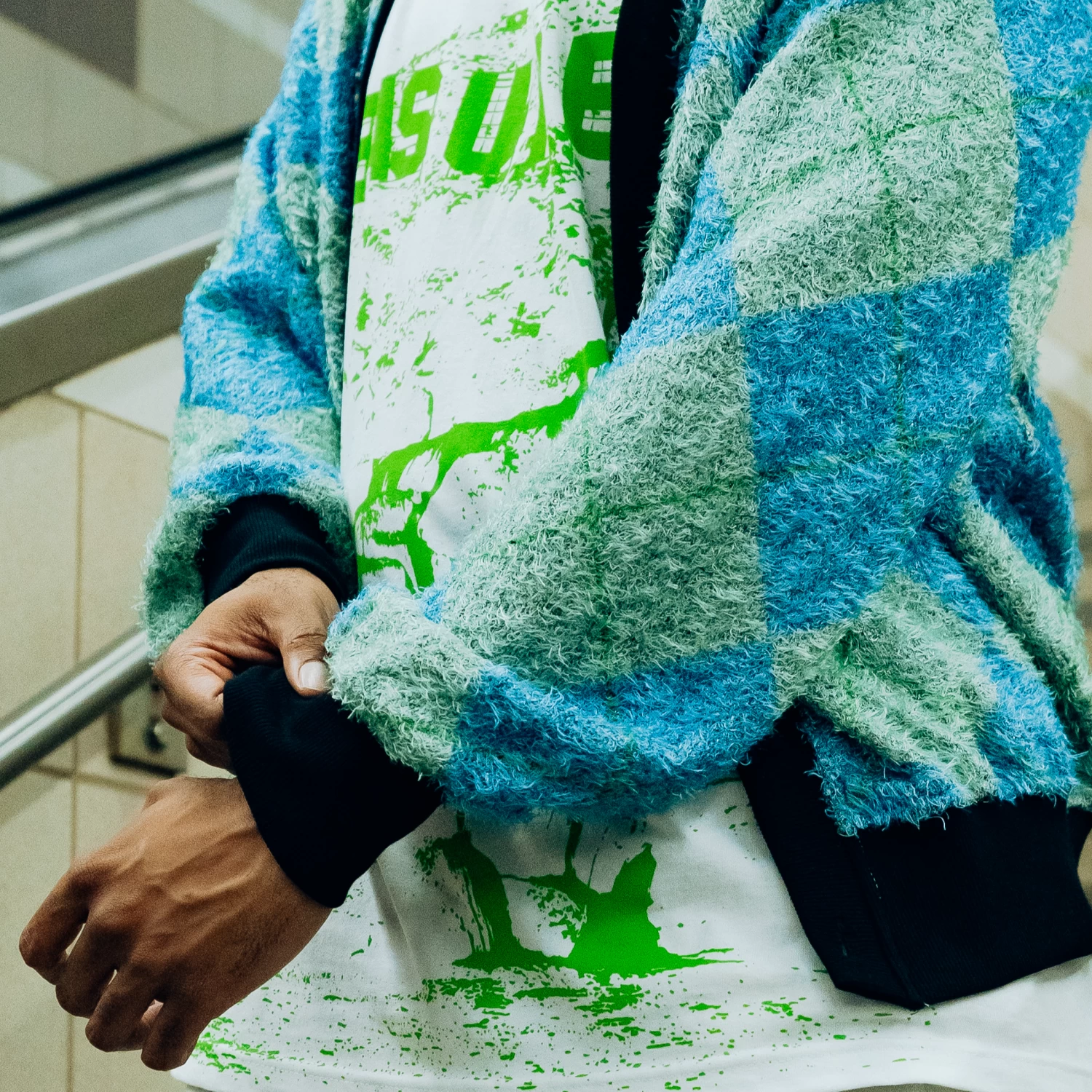 Pleasures Rev Cardigan - Aqua 7 Pleasures Rev Cardigan - Aqua - Image 5