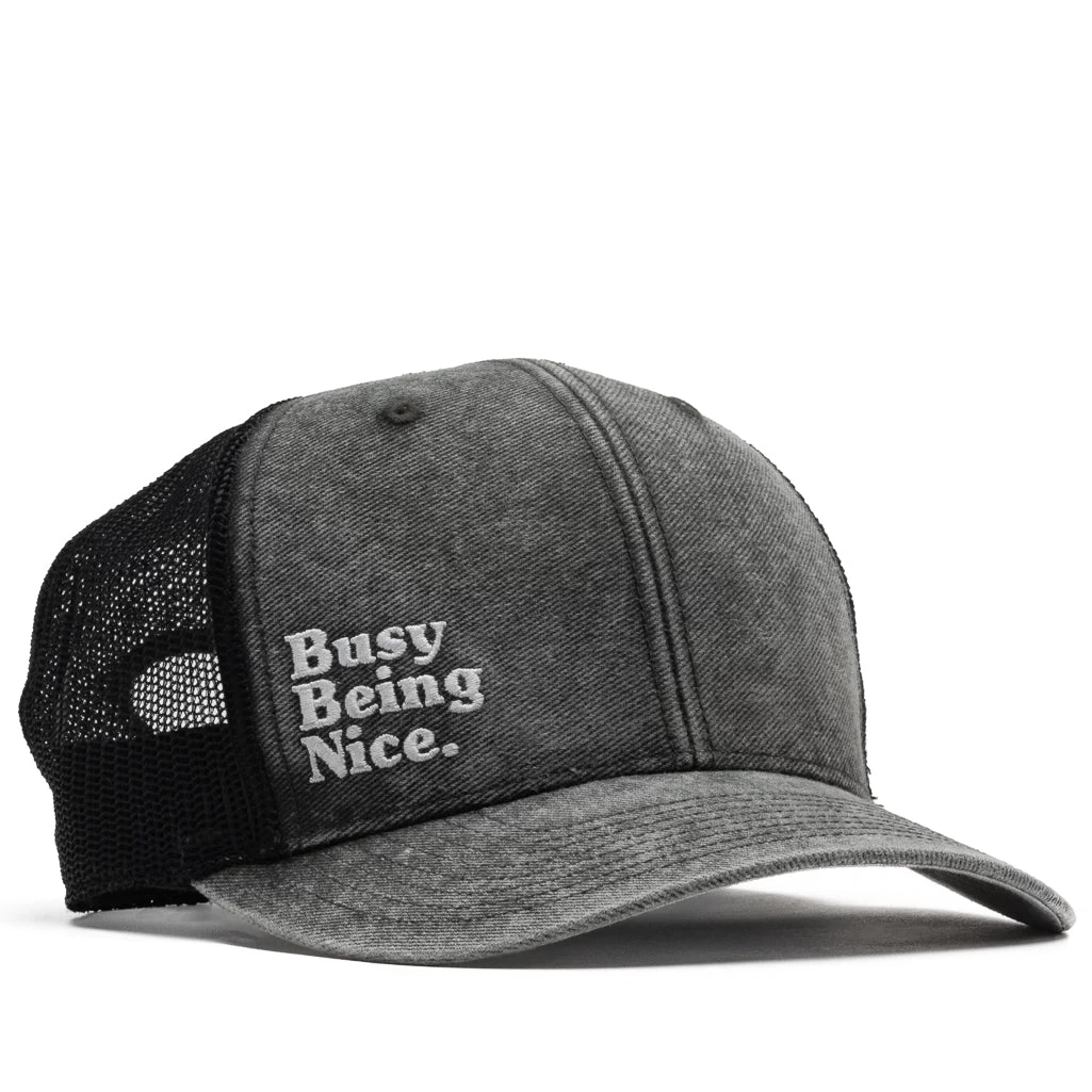 Politics X 47 Brand Busy Being Nice Trucker Hat - Black 7 Politics X 47 Brand Busy Being Nice Trucker Hat - Black - Image 5