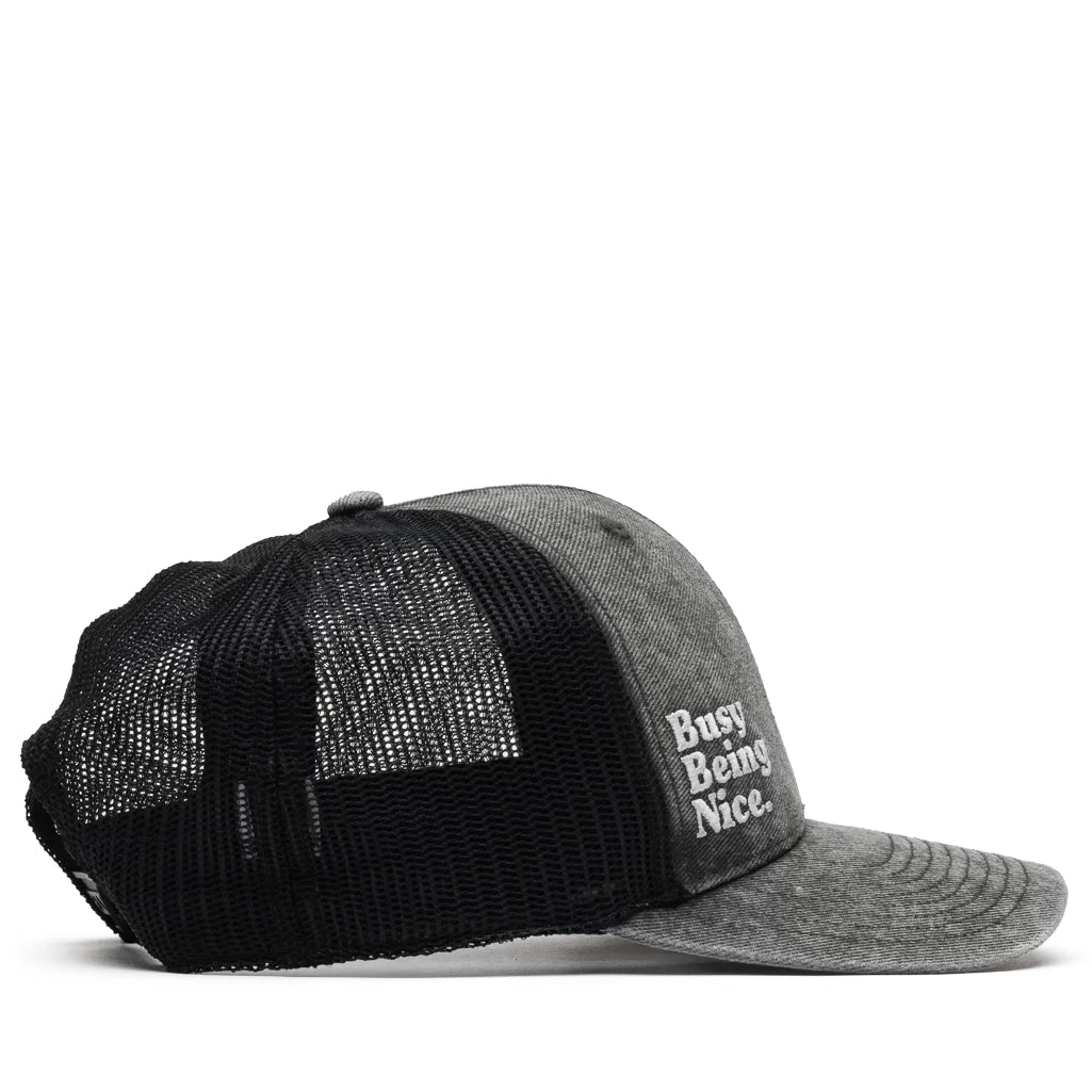 Politics X 47 Brand Busy Being Nice Trucker Hat - Black 4 Politics X 47 Brand Busy Being Nice Trucker Hat - Black - Image 2