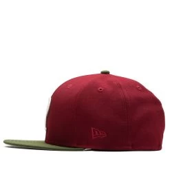 Politics X New Era 59FIFTY Fitted Hat - Ruby/Olive -Fashion clothing Sneaker Politics Politics EveryDayHatApril 131 113000 WB 4
