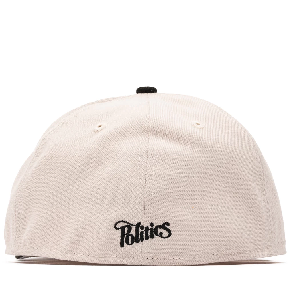 Politics X New Era 59FIFTY Fitted Hat - Cement/Black 5 Politics X New Era 59FIFTY Fitted Hat - Cement/Black - Image 3