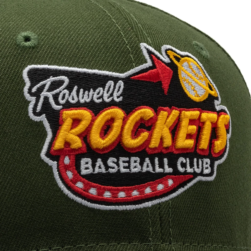 New Era X Politics Roswell Rockets 59FIFTY Fitted Hat - Olive/Pewter 9 New Era X Politics Roswell Rockets 59FIFTY Fitted Hat - Olive/Pewter - Image 7