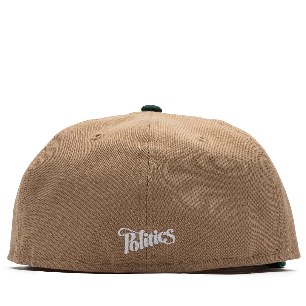 Politics X New Era 59FIFTY Fitted Hat - Beige/Green 5 Politics X New Era 59FIFTY Fitted Hat - Beige/Green - Image 3