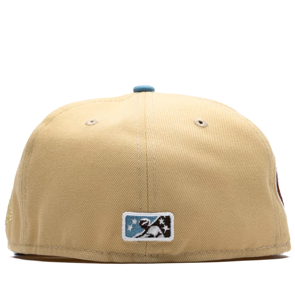 New Era X Politics Augusta GreenJackets 59FIFTY Fitted Hat - Sand/Sky Blue 5 New Era X Politics Augusta GreenJackets 59FIFTY Fitted Hat - Sand/Sky Blue - Image 3