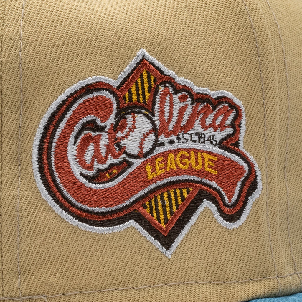 New Era X Politics Augusta GreenJackets 59FIFTY Fitted Hat - Sand/Sky Blue 10 New Era X Politics Augusta GreenJackets 59FIFTY Fitted Hat - Sand/Sky Blue - Image 8