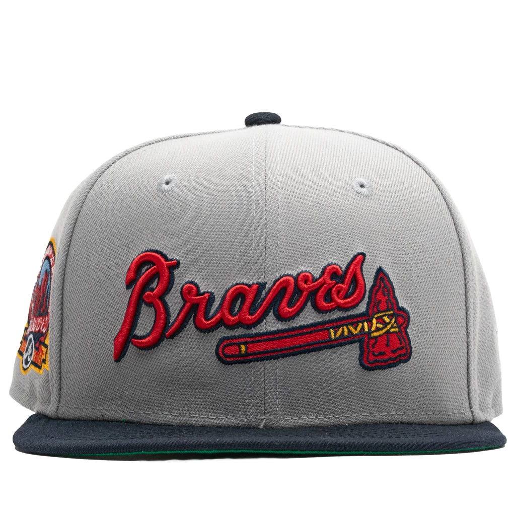 New Era X Politics Atlanta Braves 59FIFTY Fitted Hat - Grey/Navy 3 New Era X Politics Atlanta Braves 59FIFTY Fitted Hat - Grey/Navy