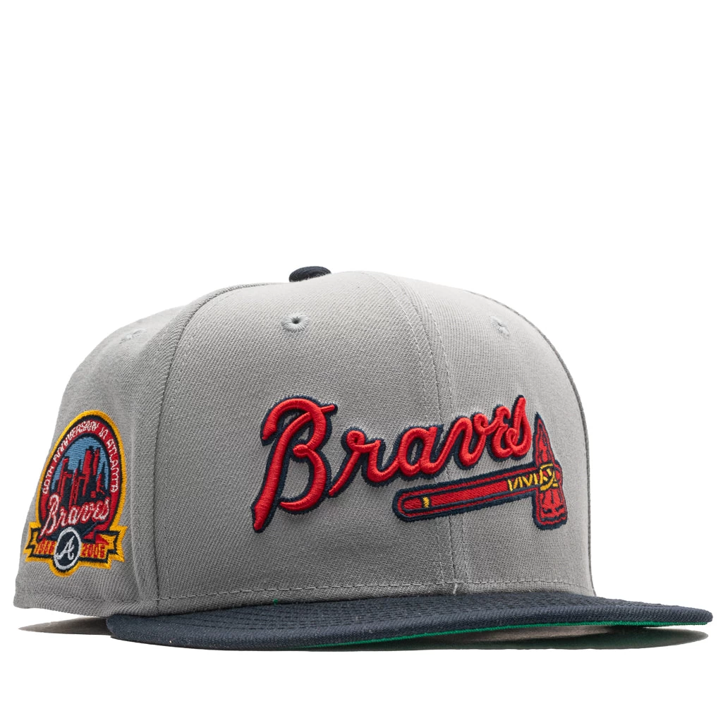 New Era X Politics Atlanta Braves 59FIFTY Fitted Hat - Grey/Navy 8 New Era X Politics Atlanta Braves 59FIFTY Fitted Hat - Grey/Navy - Image 6