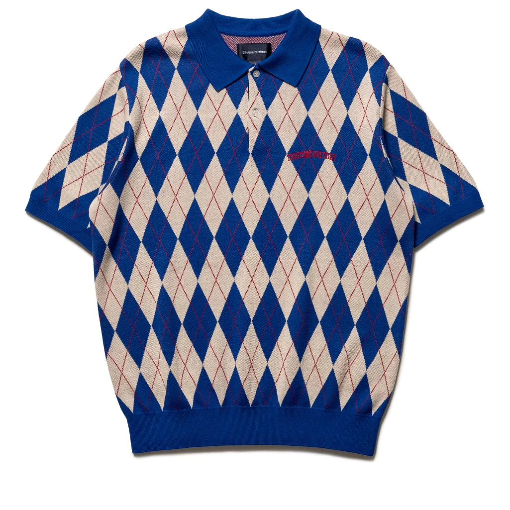 Thisisneverthat Argyle Knit Polo - Blue
