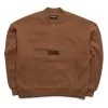 Pleasures Karat Quarter Zip Fleece - Brown -Fashion clothing Sneaker Politics pleasures spring23 131 111534 P23SP020 BROWN 1