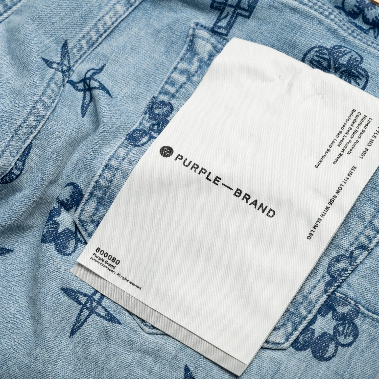 Purple Brand Low Rise Skinny Outlined Monogram Jean - Light Indigo 5 Purple Brand Low Rise Skinny Outlined Monogram Jean - Light Indigo - Image 3