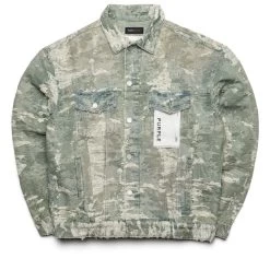 Purple Brand Oversized Jacquard Vintage Denim Jacket - Light Indigo