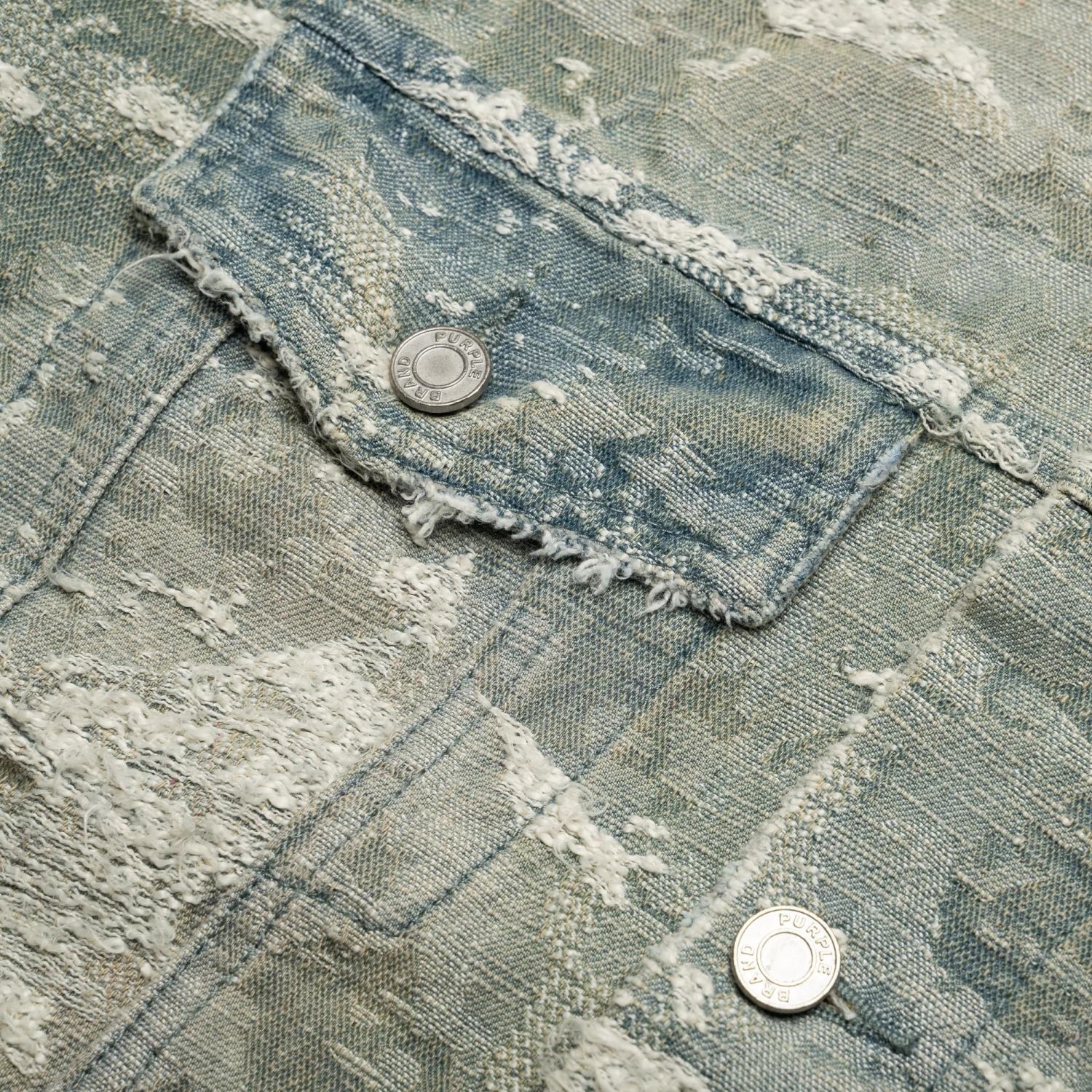 Purple Brand Oversized Jacquard Vintage Denim Jacket - Light Indigo 5 Purple Brand Oversized Jacquard Vintage Denim Jacket - Light Indigo - Image 3