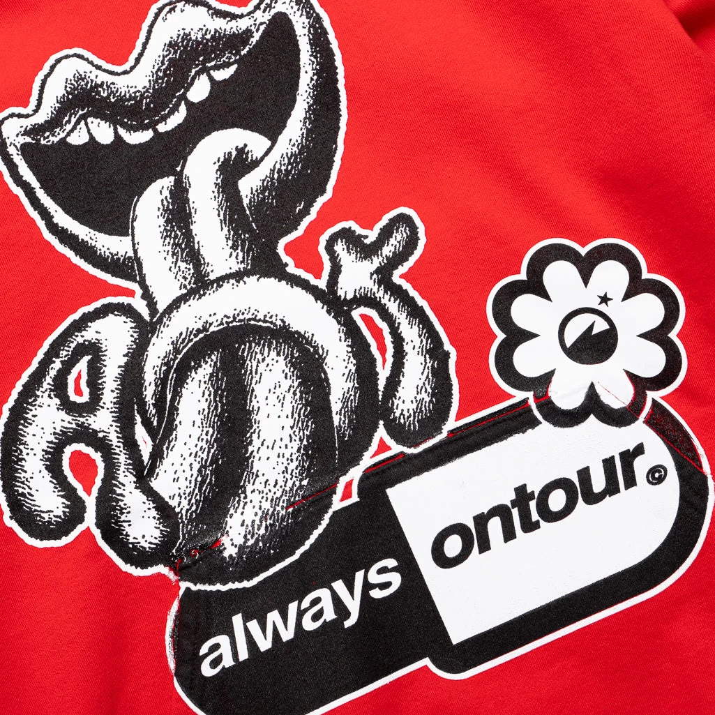 Always On Tour Lips Hoodie - Red 5 Always On Tour Lips Hoodie - Red - Image 3