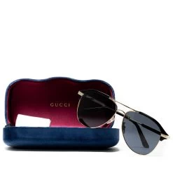 Gucci Avaiator Sunglasses - Black/Gold -Fashion clothing Sneaker Politics GG0288SA 001 Web 4