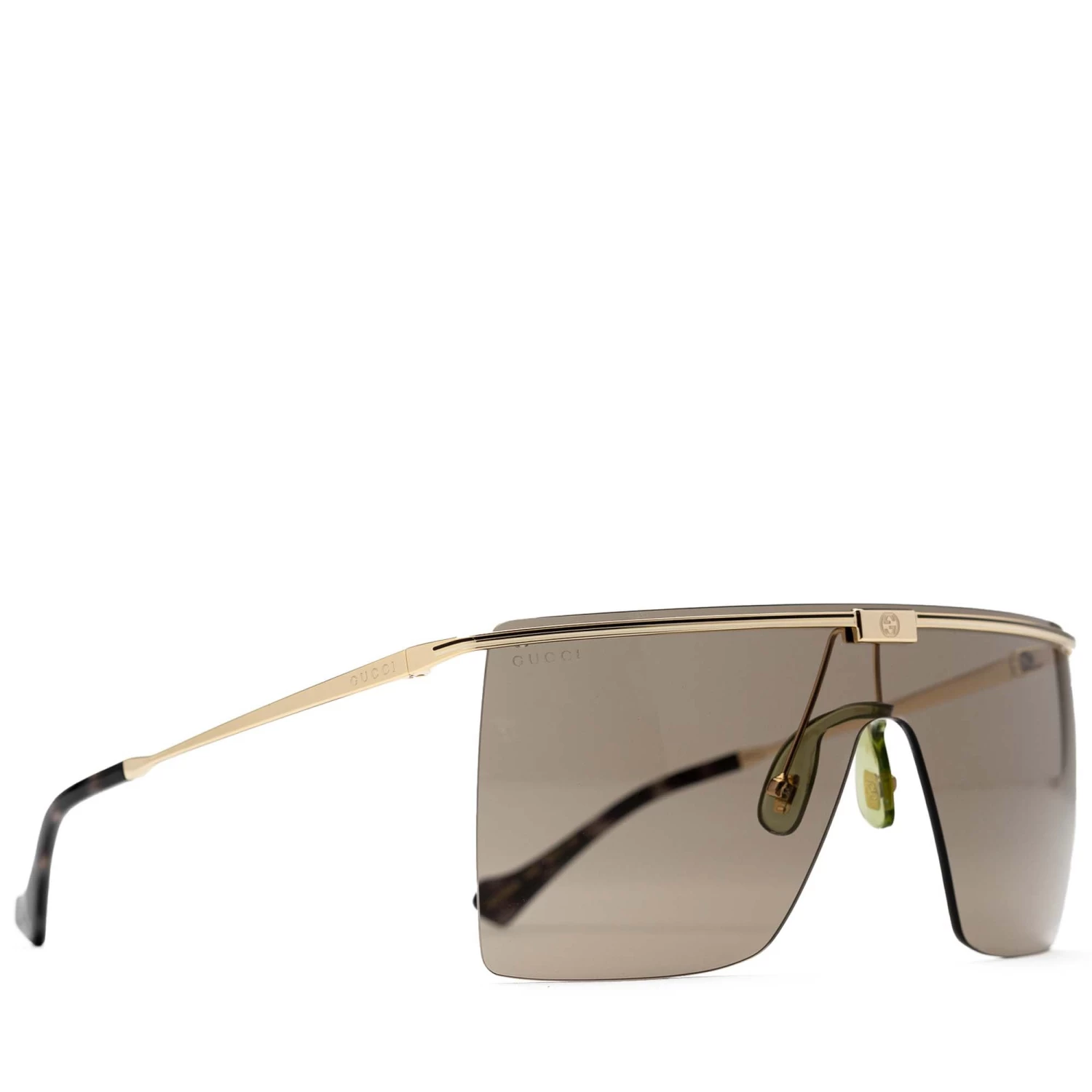 Gucci Shield Sunglasses - Gold/Brown 4 Gucci Shield Sunglasses - Gold/Brown - Image 2