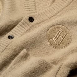 Honor The Gift Stamped Patch Cardigan - Tan 8 Honor The Gift Stamped Patch Cardigan - Tan -Fashion clothing Sneaker Politics HTG FW23 131 113283 WB 2