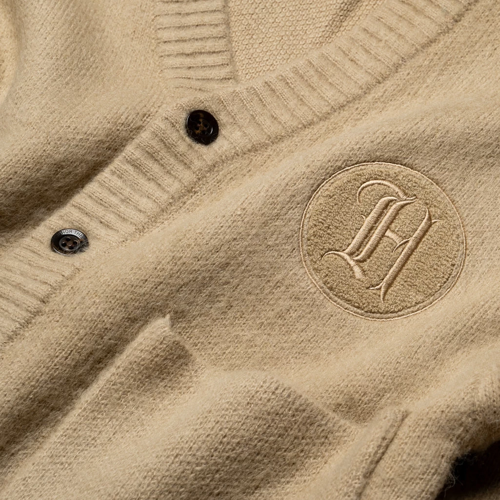 Honor The Gift Stamped Patch Cardigan - Tan 5 Honor The Gift Stamped Patch Cardigan - Tan - Image 3