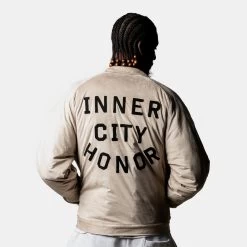Honor The Gift Sueded Band Jacket - Grey -Fashion clothing Sneaker Politics HTG WinterModelShots 4