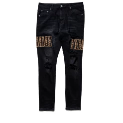 Homme Femme Letterman Denim - Cheetah