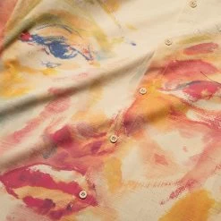 KidSuper Painted Face Button Up Shirt - Tan/Orange -Fashion clothing Sneaker Politics KIDSUPER AUG23 131 113430 WB 2