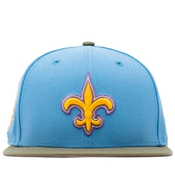 New Era X Politics New Orleans Saints 59FIFTY Fitted Hat - Sky/Wheatgrass