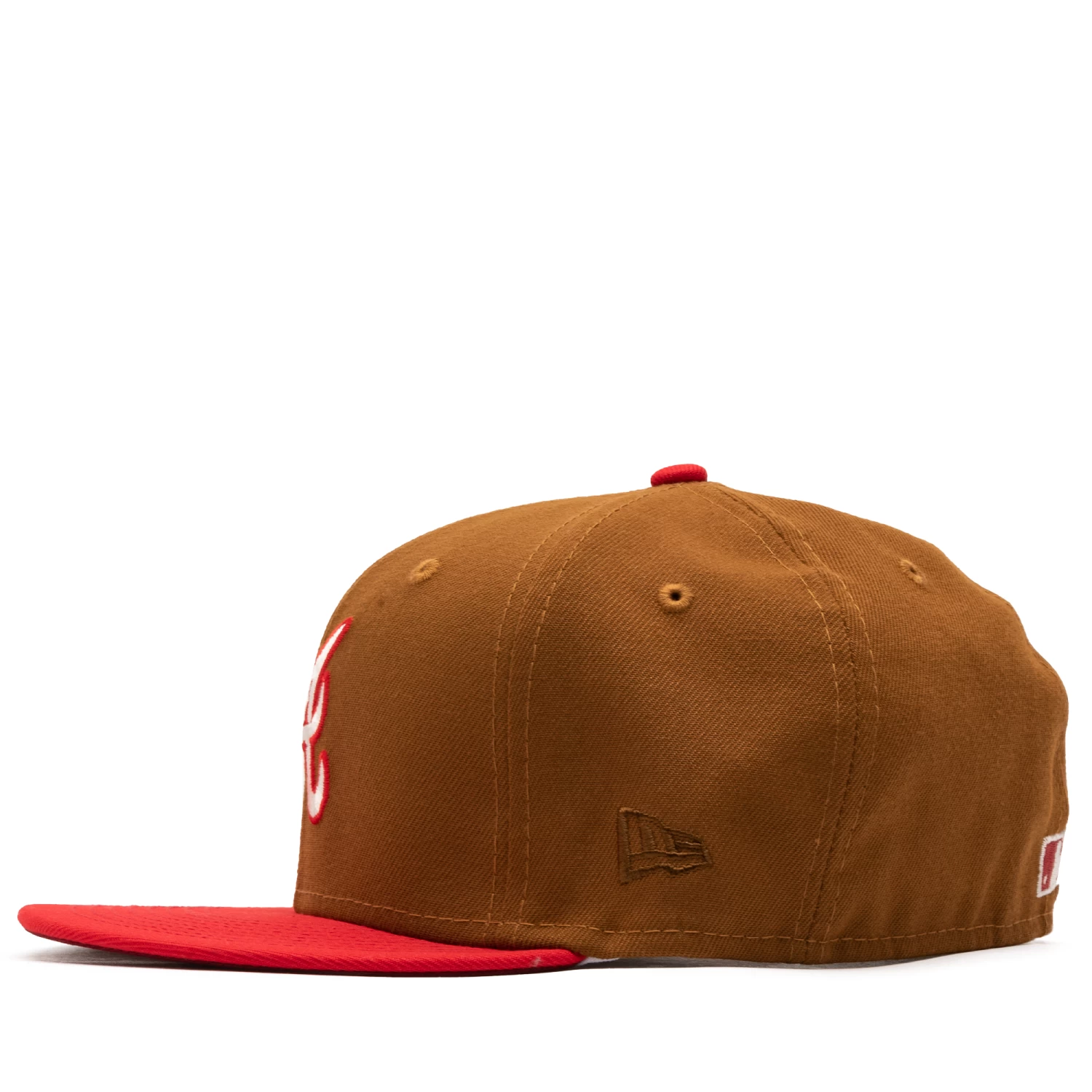 New Era X Politics Atlanta Braves 59FIFTY Fitted Hat - Toasted Peanut/Front Door Red 6 New Era X Politics Atlanta Braves 59FIFTY Fitted Hat - Toasted Peanut/Front Door Red - Image 4