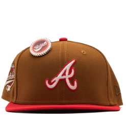 New Era X Politics Atlanta Braves 59FIFTY Fitted Hat - Toasted Peanut/Front Door Red