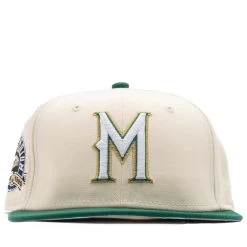 New Era X Politics Milwaukee Brewers 59FIFTY Fitted Hat - Chrome/Green