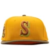 New Era X Politics Seattle Mariners 59FIFTY Fitted Hat - Gold/Copper -Fashion clothing Sneaker Politics NewEra SeattleFittedYellow WB 1