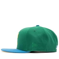 New Era X Politics Texas Rangers 59FIFTY Fitted Hat - Botanical Green/Air Force Blue -Fashion clothing Sneaker Politics NewEra TexasRangersGreenHat 131 1117712 WB 4