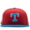 New Era X Politics Texas Rangers 59FIFTY Fitted Hat - Pinot Red/Cardinal Blue -Fashion clothing Sneaker Politics NewEra TexasRangersRedHat 131 111771SKU WB 1