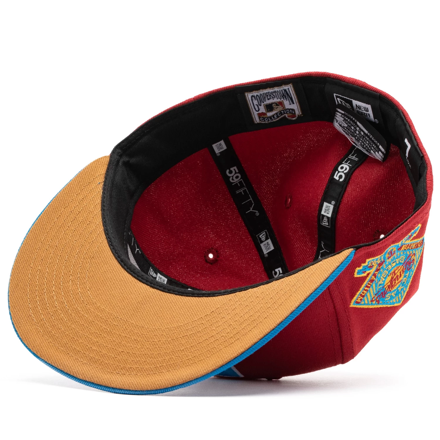 New Era X Politics Texas Rangers 59FIFTY Fitted Hat - Pinot Red/Cardinal Blue 7 New Era X Politics Texas Rangers 59FIFTY Fitted Hat - Pinot Red/Cardinal Blue - Image 5