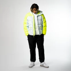 The North Face HMLYN Down Parka - White/Neon Green -Fashion clothing Sneaker Politics Northface Dec22 131 111375 WB 1