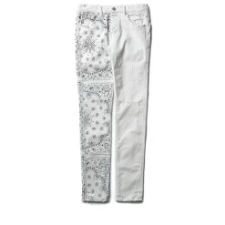 Purple Brand Low Rise Skinny - Corduroy Bandana Print Ecru