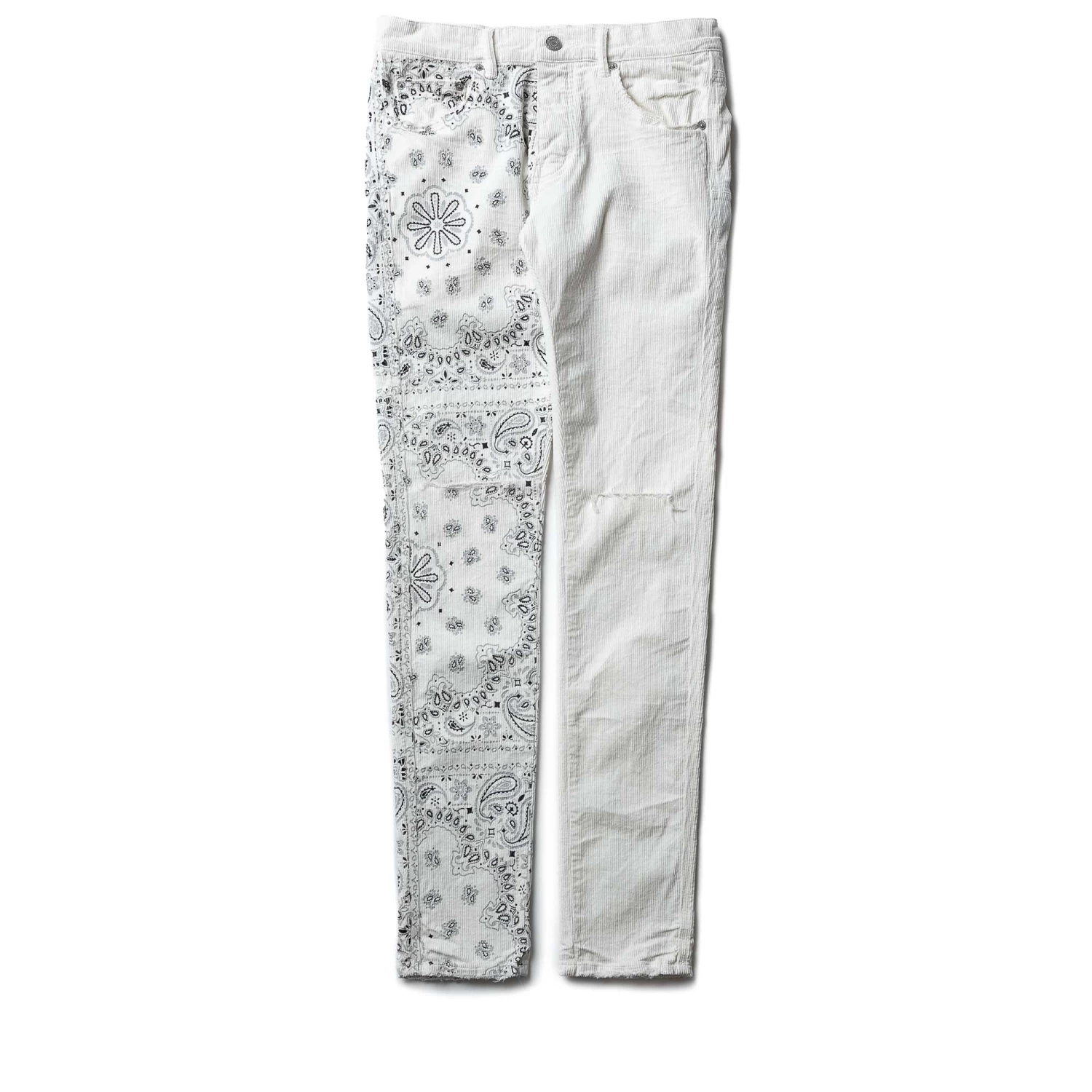 Purple Brand Low Rise Skinny - Corduroy Bandana Print Ecru 3 Purple Brand Low Rise Skinny - Corduroy Bandana Print Ecru