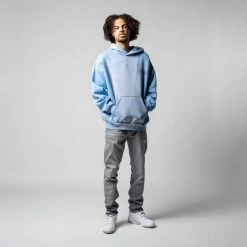 Purple Brand Oversized Fit Hoodie - Placid Blue -Fashion clothing Sneaker Politics PURPLE SS23 MODEL 131 111474 WB 1