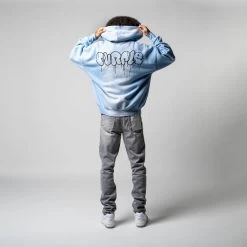 Purple Brand Oversized Fit Hoodie - Placid Blue -Fashion clothing Sneaker Politics PURPLE SS23 MODEL 131 111474 WB 2