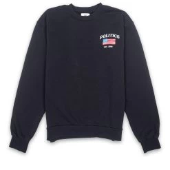 Politics American Flag Crewneck - Black