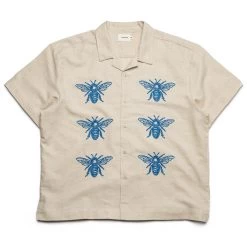 Politics Busy Being Nice Camp Shirt - Cream